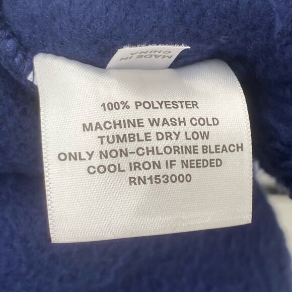 IVORY ELLA NWOT Navy Blue Zip Front Sherpa Hoodie Size Small Cozy Oversized - Picture 9 of 9